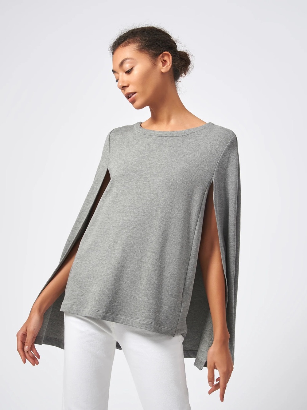 KAL RIEMAN Cape Sweatshirt Heather Gray Small Luxury French Terry Top